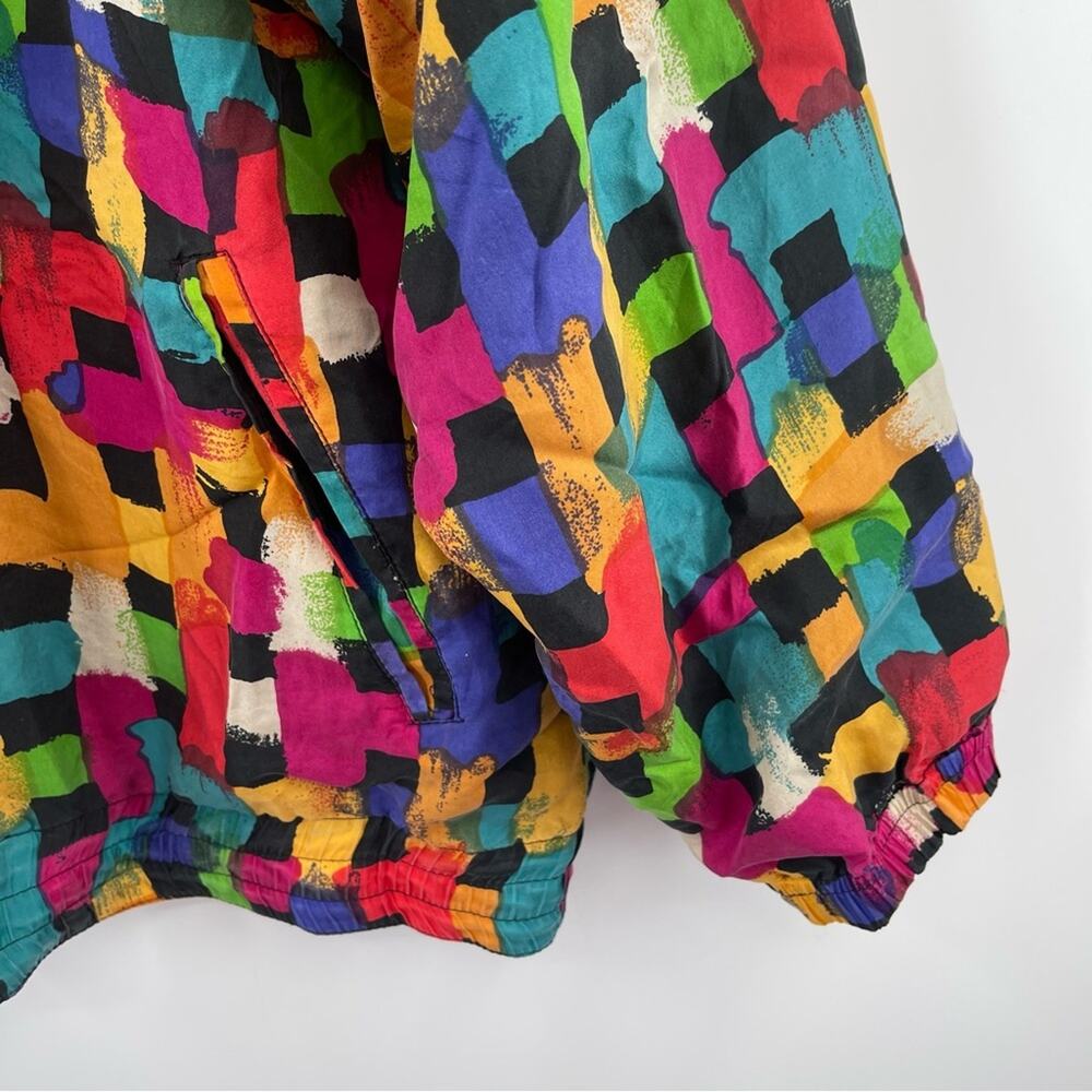 VINTAGE EVR Rousso Apparel 100% Silk Bomber Windbreaker Jacket 90s Y2K Large - Picture 10 of 13